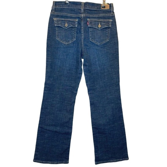 Levi's 512 Perfectly Slimming Bootcut Jeans Size 10 Medium Flap Pocket Dark - Picture 3 of 8